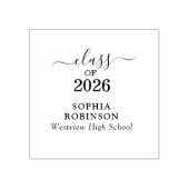 Klas van 2026 Gouden Script Typografie Afstuderen Rubberstempel (Afrduk)
