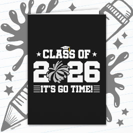 Klas van 2026 Grijs Cheer Afstudeer It's Go Time Kaart