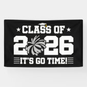 Klas van 2026 Grijs Cheer Afstuderen Het Is Tijd Spandoek (Horizontaal)