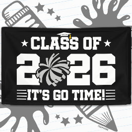 Klas van 2026 Grijs Cheer Afstuderen Het Is Tijd Spandoek