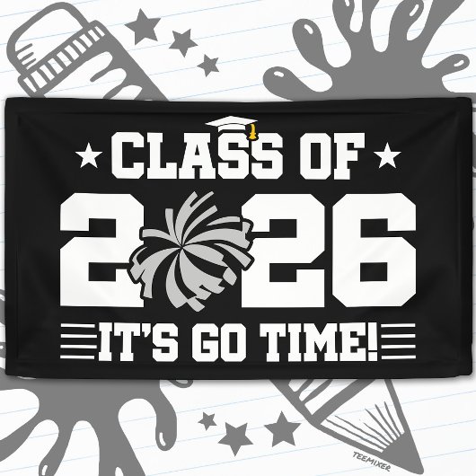 Klas van 2026 Grijs Cheer Afstuderen Het Is Tijd Spandoek