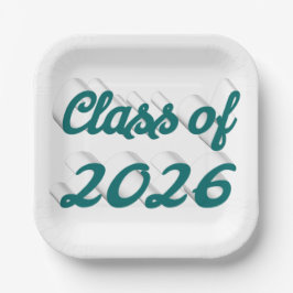 Klas van 2026 groen script afstudeerfeest papieren bordje