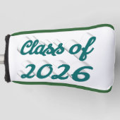 Klas van 2026 groen script afstuderen  golfheadcover (Voorkant)