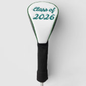 Klas van 2026 groen script afstuderen golfheadcover (Voorkant)