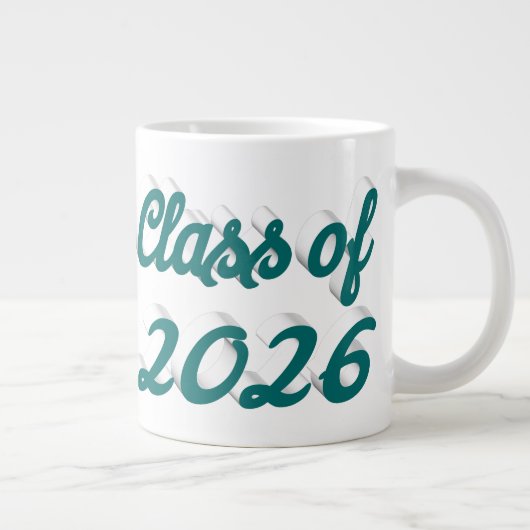 Klas van 2026 groen script afstuderen grote koffiekop (Rechts)