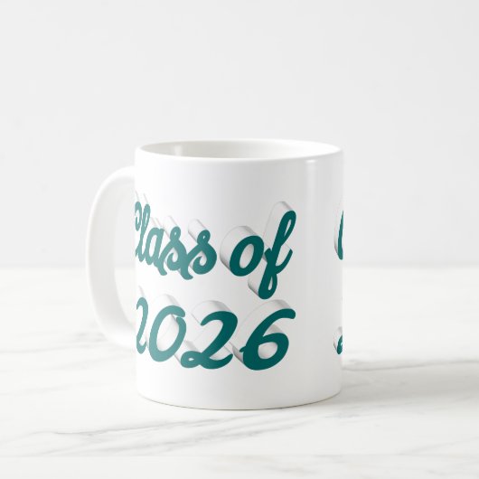 Klas van 2026 groen script afstuderen koffiemok (Voorkant links)