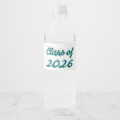 Klas van 2026 groen script afstuderen  waterfles etiket (Voorkant)