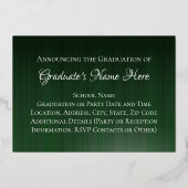 Klas van 2026 Groene Afstudeerceremonie Folie Uitnodiging (Achterkant)