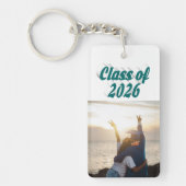 Klas van 2026 groene tekst afstudeerfoto sleutelhanger (Voorkant)