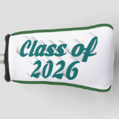 Klas van 2026 groene tekst afstuderen golfheadcover (Voorkant)