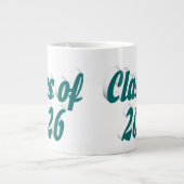 Klas van 2026 groene tekst afstuderen grote koffiekop (Voorkant)