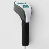 Klas van 2026 groene typografie afstuderen golfheadcover (Schuin)