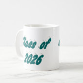 Klas van 2026 groene typografie afstuderen koffiemok (Voorkant links)