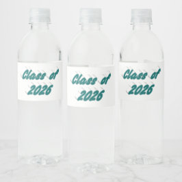 Klas van 2026 groene typografie afstuderen  waterfles etiket