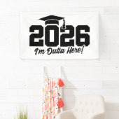 Klas van 2026 Ik Ben Weg Afstudeerquote Spandoek (Insitu)