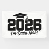 Klas van 2026 Ik Ben Weg Afstudeerquote Spandoek (Horizontaal)