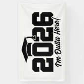 Klas van 2026 Ik Ben Weg Afstudeerquote Spandoek (Verticaal)