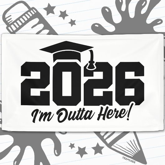 Klas van 2026 Ik Ben Weg Afstudeerquote Spandoek