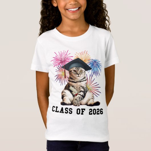 Klas van 2026 Kat Liefhebber T-shirt (Voorkant)