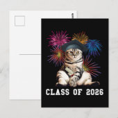 Klas van 2026 kattenliefhebber briefkaart (Voorkant / Achterkant)