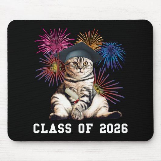Klas van 2026 Kattenliefhebber Muismat (Voorkant)