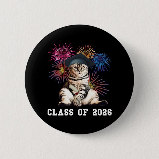 Klas van 2026 Kattenliefhebber Ronde Button 5,7 Cm (Voorkant)