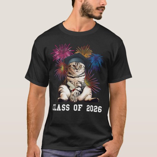 Klas van 2026 Kattenliefhebber T-shirt (Voorkant)