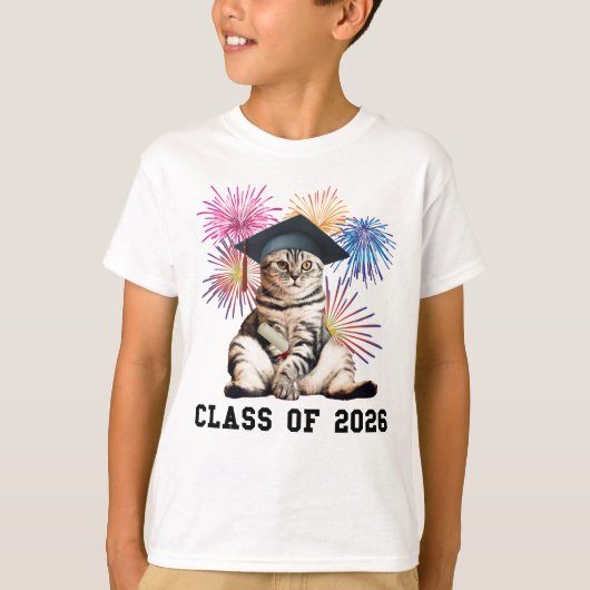 Klas van 2026 Kattenliefhebber T-shirt (Voorkant)