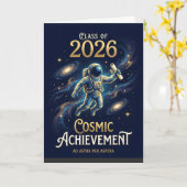 Klas van 2026 Kosmische Prestatie Afstuderen Kaart (Gele Bloem)