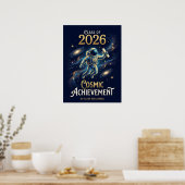 Klas van 2026 Kosmische Prestatie Afstuderen Poster (Keuken)