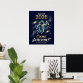 Klas van 2026 Kosmische Prestatie Afstuderen Poster (Thuiskantoor)