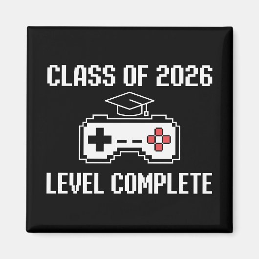 Klas van 2026 Level Complete Gaming Afstuderen Magneet (Voorkant)