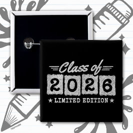 Klas van 2026 Limited Edition Afstudeercitaat Vierkante Button 5,1 Cm