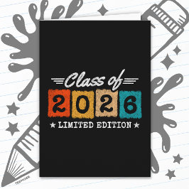 Klas van 2026 Limited Edition Vintage Afstudeerpro Kaart
