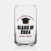 Klas van 2026 Maroon Afstudeercadeau Aangepaste Af Blikvorm Glas (Achterkant)