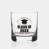 Klas van 2026 Maroon Afstudeercadeau Aangepaste Af Whisky Glas (Achterkant)