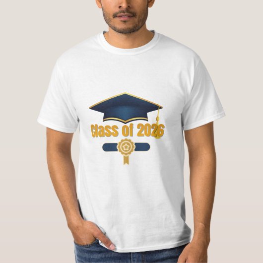 Klas van 2026 – Moderne Afstudeerlettertypografie T-shirt (Voorkant)