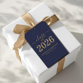 Klas van 2026 Navy Blauwe Gouden Script Afstuderen Cadeaulabel
