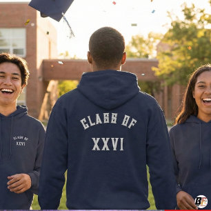 Klas van 2026 Navy Borduurwerk Afstudeertrui Hoodie