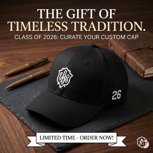 Klas van 2026 Oud Geld Monogram Crest Aangepaste B Geborduurde Pet