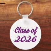 Klas van 2026 paars schrift afstuderen sleutelhanger (Voorkant)
