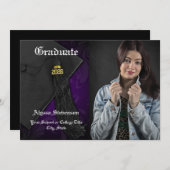 Klas van 2026 Paarse Kwast Foto Afstuderen Kaart (Voorkant / Achterkant)