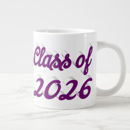 Klas van 2026 paarse script afstudeerfeest grote koffiekop