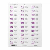 Klas van 2026 paarse script afstudeerproject etiket (Full Sheet)