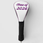 Klas van 2026 paarse script afstuderen golfheadcover (Voorkant)