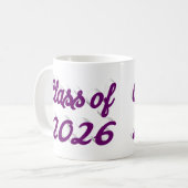 Klas van 2026 paarse script afstuderen koffiemok (Voorkant links)