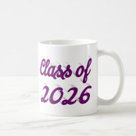 Klas van 2026 paarse script afstuderen koffiemok