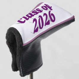 Klas van 2026 paarse tekst afstuderen  golfheadcover