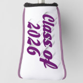 Klas van 2026 paarse tekst afstuderen golfheadcover (Draai 90)