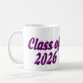 Klas van 2026 paarse tekst afstuderen koffiemok (Links)
